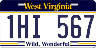 WV license plate 1HI567