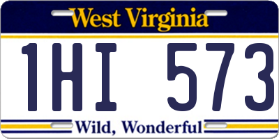 WV license plate 1HI573