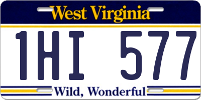 WV license plate 1HI577
