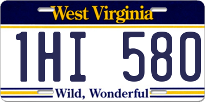 WV license plate 1HI580