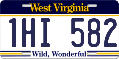 WV license plate 1HI582
