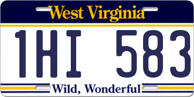 WV license plate 1HI583