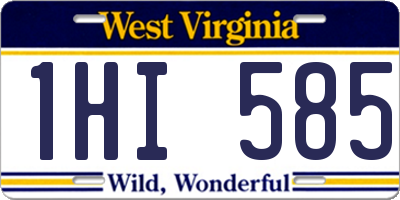 WV license plate 1HI585