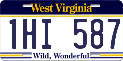 WV license plate 1HI587