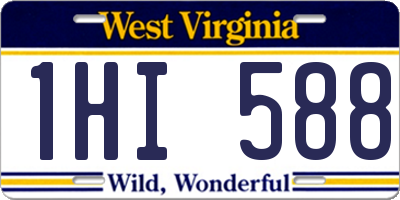 WV license plate 1HI588