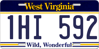 WV license plate 1HI592