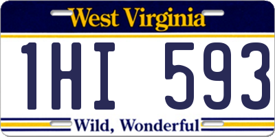 WV license plate 1HI593