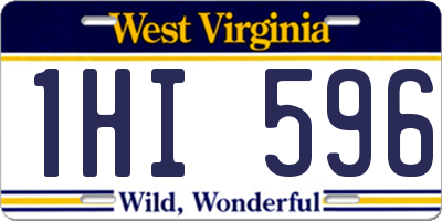 WV license plate 1HI596