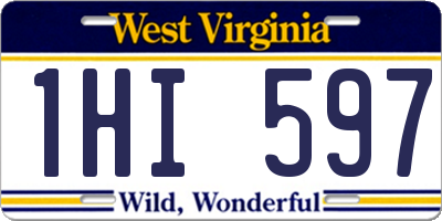 WV license plate 1HI597