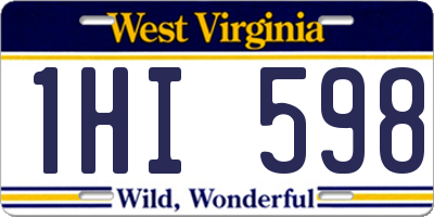 WV license plate 1HI598