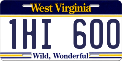 WV license plate 1HI600