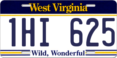 WV license plate 1HI625