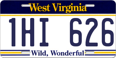 WV license plate 1HI626