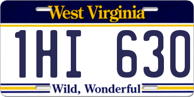 WV license plate 1HI630