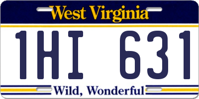 WV license plate 1HI631