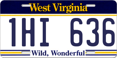 WV license plate 1HI636