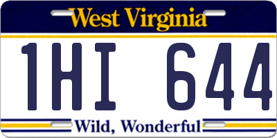 WV license plate 1HI644