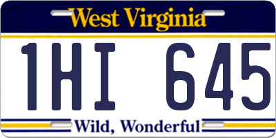 WV license plate 1HI645