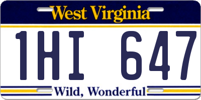 WV license plate 1HI647