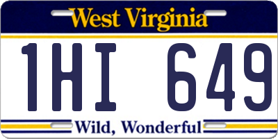 WV license plate 1HI649