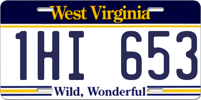 WV license plate 1HI653