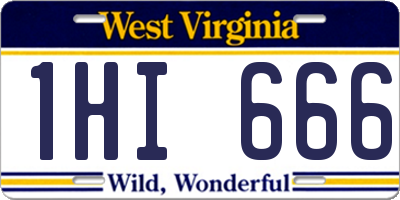 WV license plate 1HI666