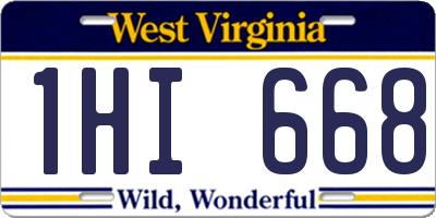 WV license plate 1HI668