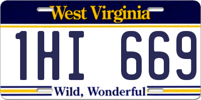 WV license plate 1HI669