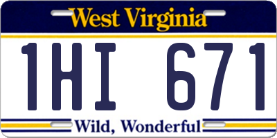 WV license plate 1HI671
