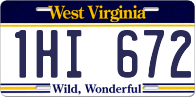 WV license plate 1HI672