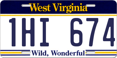 WV license plate 1HI674