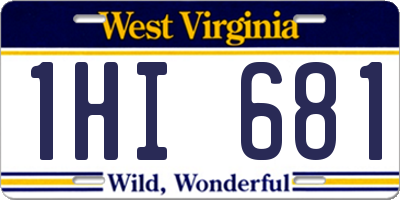 WV license plate 1HI681