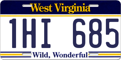 WV license plate 1HI685