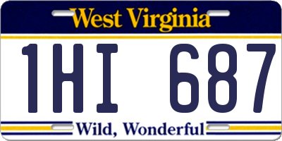 WV license plate 1HI687