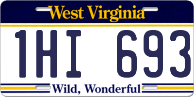WV license plate 1HI693