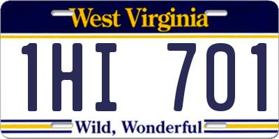 WV license plate 1HI701