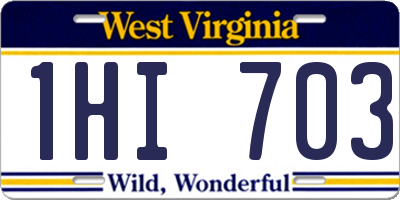 WV license plate 1HI703