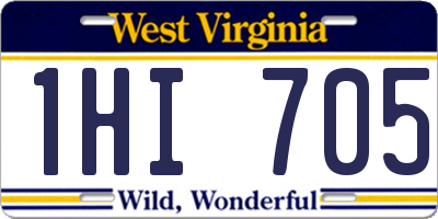 WV license plate 1HI705