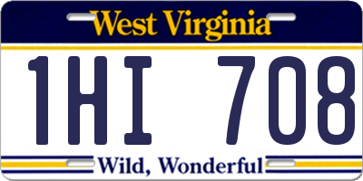 WV license plate 1HI708