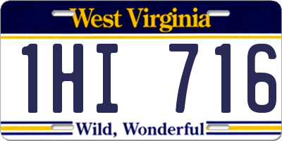 WV license plate 1HI716