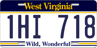 WV license plate 1HI718