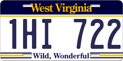 WV license plate 1HI722