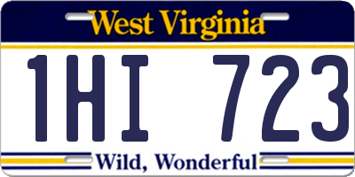 WV license plate 1HI723