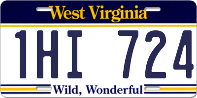 WV license plate 1HI724