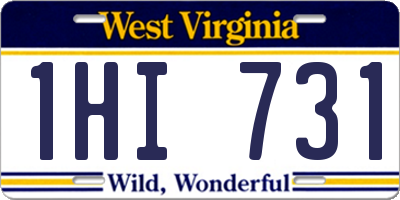 WV license plate 1HI731