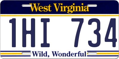 WV license plate 1HI734