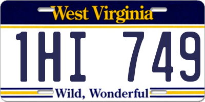 WV license plate 1HI749