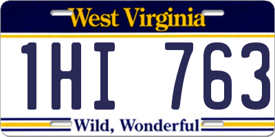WV license plate 1HI763