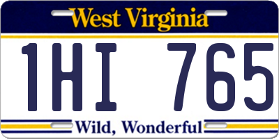 WV license plate 1HI765