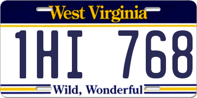 WV license plate 1HI768